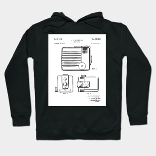 Box Camera Patent - Photographer Photography Fan Art - White Hoodie